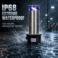 Borne de sécurité anti-émeute intégrée à levage hydraulique, à montage peu profond, avec éclairage LED et système de liaison pour le contrôle du trafic, en acier inoxydable 304