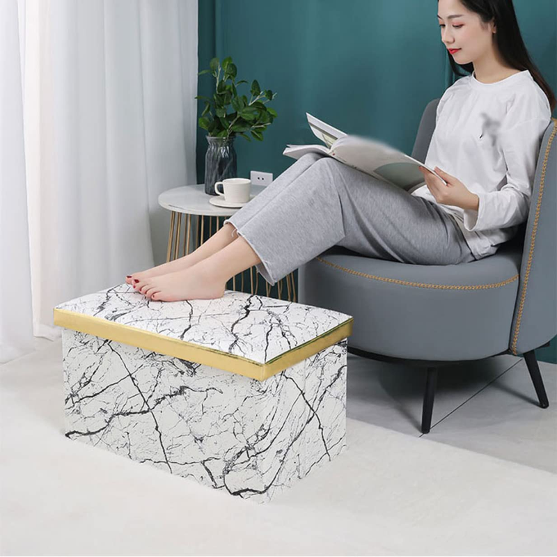 Soft Footstool Ottoman Storage Box Cube