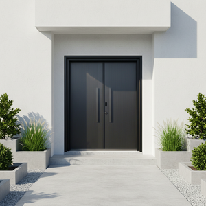 Portes d'entrée sans clé en alliage d'aluminium SAMEKOM modernes, isolation thermique, garantie 5 ans pour hôtels, bureaux commerciaux, accès fini - Product Image 3