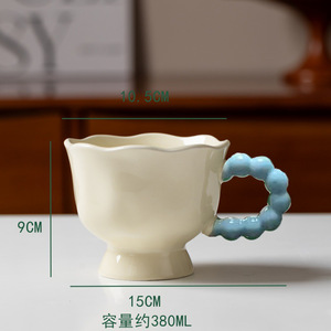 แก้วเซรามิกวาดลายสไตล์ฝรั่งเศส - แก้วกาแฟและชาที่มีความสวยงามสูง - Product Image 5