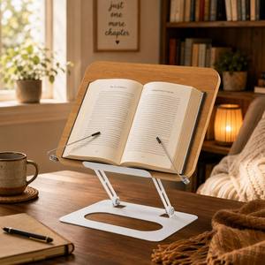 Soporte <span class=keywords><strong>de</strong></span> <span class=keywords><strong>Lectura</strong></span> <span class=keywords><strong>de</strong></span> Libros <span class=keywords><strong>de</strong></span> Madera, Ajustable y Plegable, para Hogar/Oficina, Pedidos al por Mayor, Soporte para Laptop/Tablet para Bibliotecas Corporativas - Product Image 2
