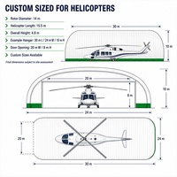 Hangar gonflable à installation rapide, tente à ossature pneumatique pour le stationnement et la réparation d'hélicoptères