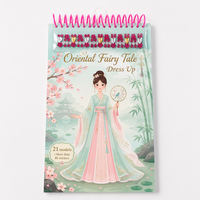 Livre d'activités avec autocollants personnalisés, style chinois ancien, déguisements, autocollants réutilisables, jouets de mode, livre d'autocollants réutilisables pour enfants