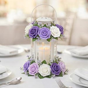 Fleurs artificielles Lifewit, 25 pièces, roses en mousse ivoire, aspect réaliste, tiges rustiques, romantiques, européennes, fausses roses, bouquets <span class=keywords><strong>de</strong></span> <span class=keywords><strong>mariage</strong></span> DIY - Product Image 6