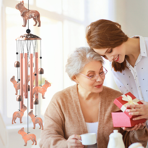 Campana <span class=keywords><strong>de</strong></span> Viento Metálica Artesanal Personalizable con Acabado en Cobre, Decoración Colgante para Exteriores, Jardín/Patio - Diseño <span class=keywords><strong>de</strong></span> Gato y Luna Relajante - Product Image 4