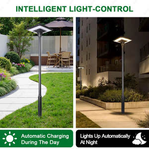 Sentiero ad alta potenza per prato Post Top lampione solare all'aperto energia impermeabile Ip65 45w Led luce solare da giardino - Product Image 3