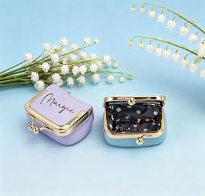 Eco-friendly Customized Luxe Discreet Kiss Lock Jewelry Cases Pastel Leatherette <b>Mini</b> Travel <b>Storage</b> <b>Boxes</b> - Product Image 3