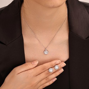 Conjunto de Joyería de Cobre con Perlas Brillantes, Diseño Circular con Bolas Redondas, Joyería Fina para Uso Diario - Product Image 2