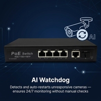 Commutateur PoE Gigabit non géré 6 ports avec 4 ports Uplink et 2 ports SFP, vente en gros d'usine A30114MN