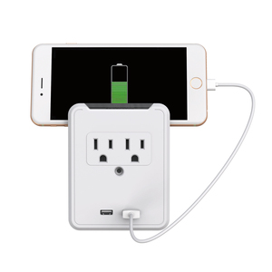 Adaptador de Enchufe EE. UU. 2 <span class=keywords><strong>Tomas</strong></span>, 2 USB 2.1A, Protección Contra Sobretensiones de 300J, 15A 125V 1875W - Product Image 5