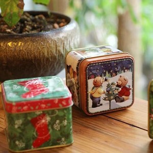 Cartoon Square Christmas Tin <b>Box</b> <b>Metal</b> Candy Storage Gift <b>Box</b> For Xmas Party Favors - Product Image 1