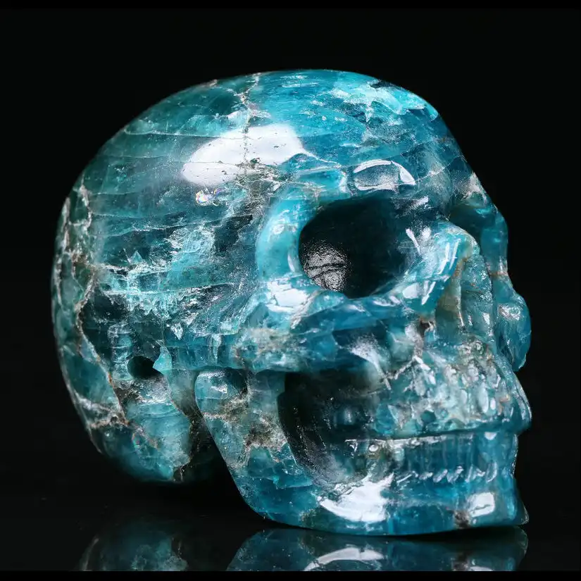 Оптовая продажа, высококачественные хрустальные черепа с резьбой, натуральные 2,0 дюймовые черепа кианита, Исцеляющие кристаллы, украшение для дома или подарок