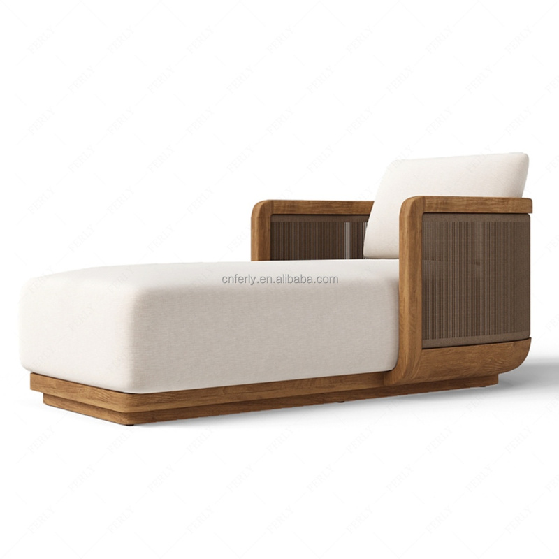 FERLY Modern Luxury Teak Chaise Lounge