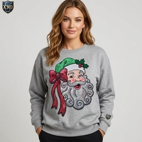 Patch thermocollant en chenille à sequins « Joyeux Noël » pour sweat à capuche, jean, motif Père Noël, bébé, nœud, appliqué thermosoudé pour vêtements – Vente en gros