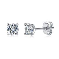 GRA Gecertificeerde Moissanite Oorknopjes 925 Sterling Zilver VVS D Kleur Geslaagd voor Diamanttest