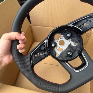 Volant personnalisé tout cuir pour Audi A3 A4 B6 <span class=keywords><strong>RS6</strong></span> C8 RS3 8V SQ8 SQ5 B8 B8.5 B9.5 Q3 S3 R8, style sport - Product Image 3