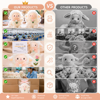 Porte-clés en peluche super douce en coton PP, motif mouton blanc personnalisé avec nœud papillon en dentelle et pendentif tulipe, 15 cm, prix de gros en vrac
