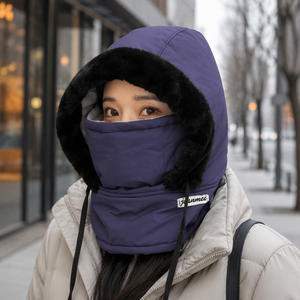 <span class=keywords><strong>Cagoule</strong></span> thermique coupe-vent noire avec masque en polaire et cache-cou pour le ski et les activités de plein air en hiver - Product Image 6