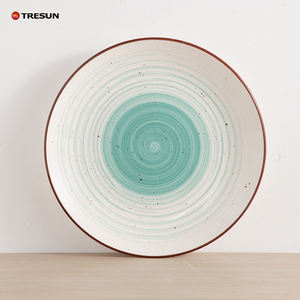 Service de table en grès de luxe, peint à la main, motif en spirale, design en spirale, durable, logo personnalisé, passe au lave-vaisselle, TRESUN - Product Image 6