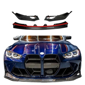Khô Sợi Carbon Phía Trước Bumper Lip V Phong Cách Phía Trước Splitter Spoiler Cho <span class=keywords><strong>BMW</strong></span> G80 G82 M3 M4 2021 + - Product Image 1