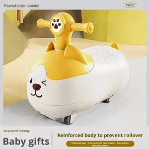 Vente en gros d'usine, voiture à bascule en plastique pour enfants de 1 à 3 ans, anti-retournement, balançoire, musique légère, scooter à 4 roues, unisexe - Product Image 4