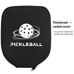 Drop Shipping Néoprène Pickleball Paddle Cover Noir Pickleball Racket Sleeve For Diy Sublimation