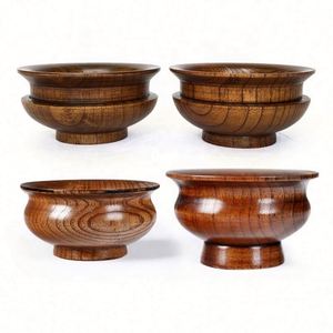 <b>Creative</b> Mongolian Style Milk Tea Bowl Round Butter Tibetan Wooden Bowl - Product Image 1