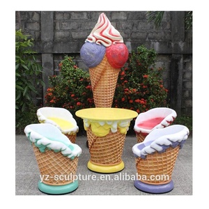 Statua del gelato della scultura della vetroresina della mobilia della ciambella e del gelato della resina di progettazione moderna da vendere - Product Image 3