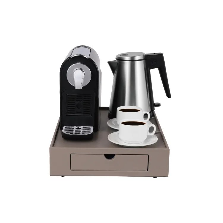 Neue Art tragbare Hotel Kapsel Kaffee maschine Maschine mit Kessel Tablett Set