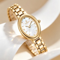 AIMANA Nouvelle montre à quartz élégante de luxe léger pour femme avec cadran en forme d'œuf de pigeon, bracelet en acrylique, résistante à l'eau 30M