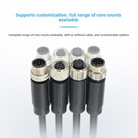 Connecteur d'aviation M12 moulé par injection, 4 broches, mâle, pour capteur, avec câble de raccordement, étanche, contact en cuivre plaqué or, directement de l'usine