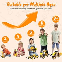 Vente flash - Jouets éducatifs STEM pour enfants - Kit de construction DIY - Blocs de construction en caoutchouc souple à assembler