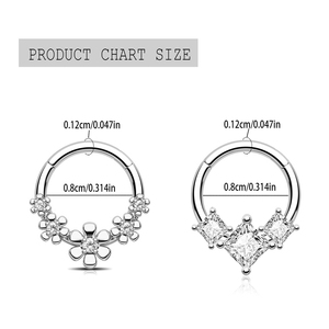 Anneau de nez en acier inoxydable 316L plaqué or avec zircon, anneau segmenté à charnière, clickers unisexes, bijoux de <span class=keywords><strong>piercing</strong></span> corporel pour mariage - Product Image 6