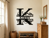 Lettres en métal personnalisées en spirale avec nom de famille, lettres 3D, police personnalisée, art mural pour la décoration de la véranda de la ferme