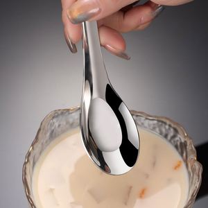Cuillère à soupe classique en acier inoxydable 304 de qualité alimentaire, cuillère plate argentée pour dîner, best-seller - Product Image 3