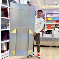 Logo personnalisé de luxe impression couleur surdimensionné grande taille Jumbo argenté carton pliable magnétique boîte cadeau
