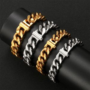 Hip Hop Necklace Stainless Steel Four Sided Grinding Cuban <b>Chain</b> Bracelet Gold Plated <b>Titanium</b> Steel Men's Necklace - Product Image 5