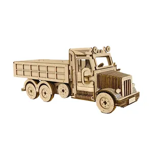 Nuovo taglio laser 3d assemblare puzzle pickup camion giocattolo giocattolo in legno per bambini gioco fai da te