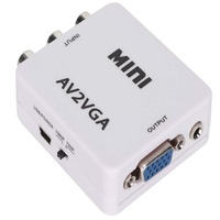 Mini Convertidor de Video AV2VGA HD 1080P, RCA a VGA con Audio de 3.5mm, Convertidor de CVBS AV a VGA para PC y Laptop