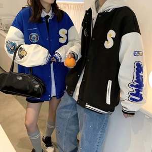 Nouveau hiver coton Baseball costume marque lettre broderie cuir sort manches Couple coton <span class=keywords><strong>veste</strong></span> hommes vestes - Product Image 4