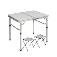 Table pliante d'extérieur réglable en hauteur pour le camping et les pique-niques, avec sac de rangement, légère et portable en aluminium