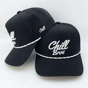 قبعة بيسبول رياضية مخصصة للرجال بتصميم عصري وتطريز، قبعة جولف عالية الجودة بخمسة ألواح وثقوب ليزر وحبل - Product Image 4