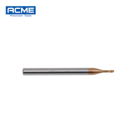 Fraise à micro-embout en carbure de tungstène HRC60, diamètre mini 1,5 mm, pour métal, 2 dents, rayon d'angle, L1=6