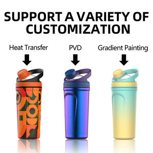 עיצוב חדש ללא BPA כוס שייקר לוגו מותאם אישית 24 oz קיר כפול מבודד נירוסטה חדר כושר שייקר בקבוק שייקר חלבון - Product Image 4