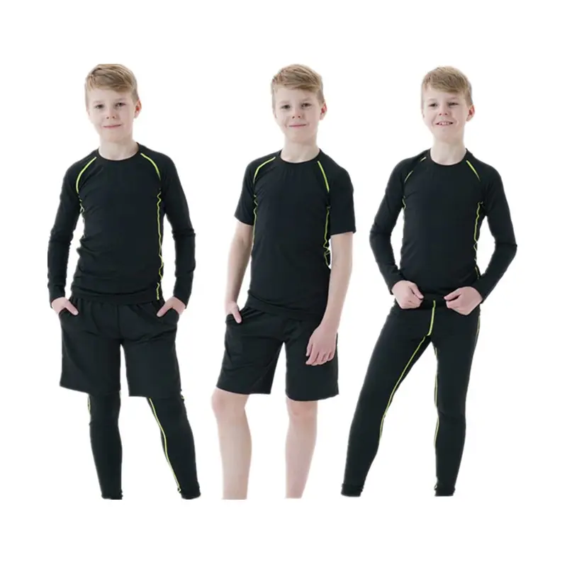 Fleece Gevoerde Sport Outdoor No Trace Thermisch Ondergoed Mannen Thermo Functionele Compressie Kleding Panty Pak Voor Kind