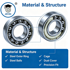 Rodamiento de Bolas de Ranura Profunda de Acero <span class=keywords><strong>6205Z</strong></span> Personalizado JDYZC, Rodamientos Blindados Industriales OEM de Alta Precisión para Maquinaria Agrícola - Product Image 4