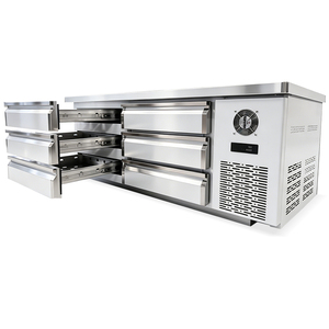 Réfrigérateur sous comptoir robuste en acier inoxydable, <span class=keywords><strong>horizontal</strong></span>, pour plan de travail de cuisine, avec refroidissement par air - Product Image 3