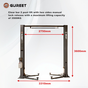 Двухстоечный автомобильный подъемник HuaTong Hydraulic с ручным замком с двух сторон, грузоподъемность 3,5 т, для гаража, с сертификатом CE - Product Image 3