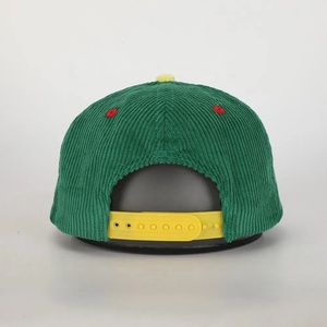 Casquette de baseball unisexe OEM 5 panneaux en velours côtelé avec logo en caoutchouc, cordon de golf, boucle métallique imperméable, vente en gros, personnalisable pour hommes - Product Image 5