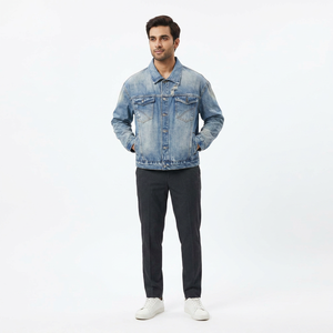 High Street Trendy Men's and Women's Coats Washed Blue <b>Denim</b> <b>Jackets</b> Unisex Washed <b>Denim</b> <b>Jackets</b> - Product Image 1